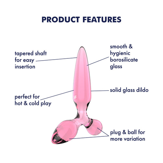Satisfyer Triple Crystal 2 - - Glass 3-in-1 Butt Plug