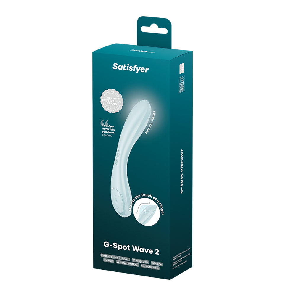Satisfyer G-Spot Wave 2 - Ice - Ice 23.6 cm USB Rechargeable Flicking Tip Vibrator