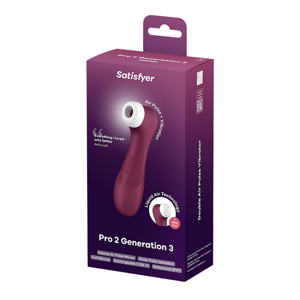 Satisfyer Pro 2 Generation 3 - Wine - Wine Touch-Free USB-C Rechargeable Clitoral Stimulator