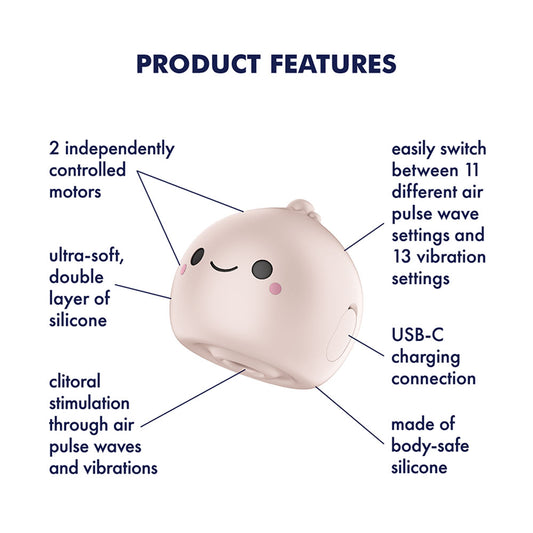 Satisfyer Mochi - Beige - Beige USB Rechargeable Air Pulse Stimulator