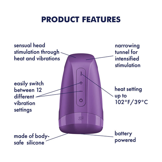 Satisfyer Men Heat Vibration - Battery Series - Heating and Vibrating Masturbator