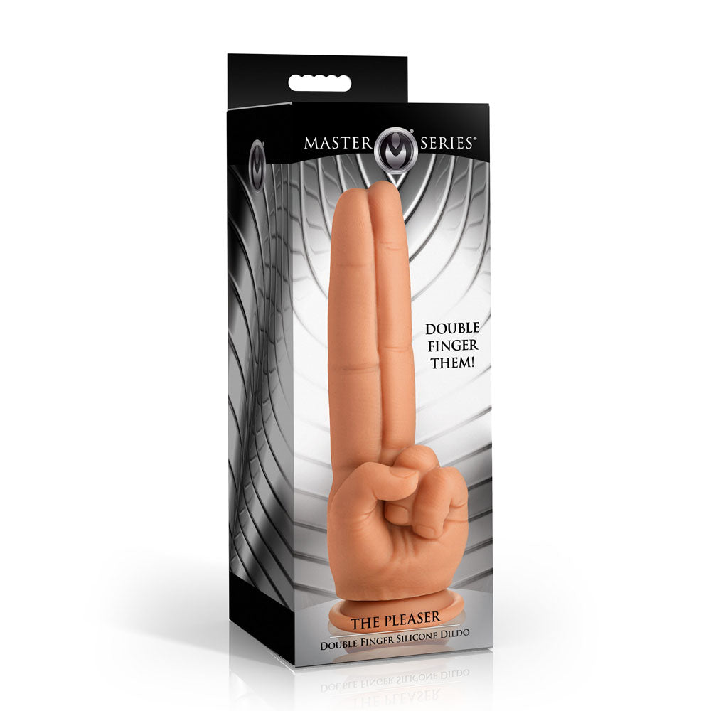 Master Series The Pleaser - 23.6 cm Double Finger Dildo