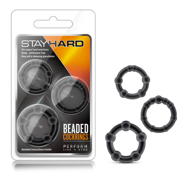 Stay Hard Beaded Cockrings - Cock Rings - Set of 3 Sizes
