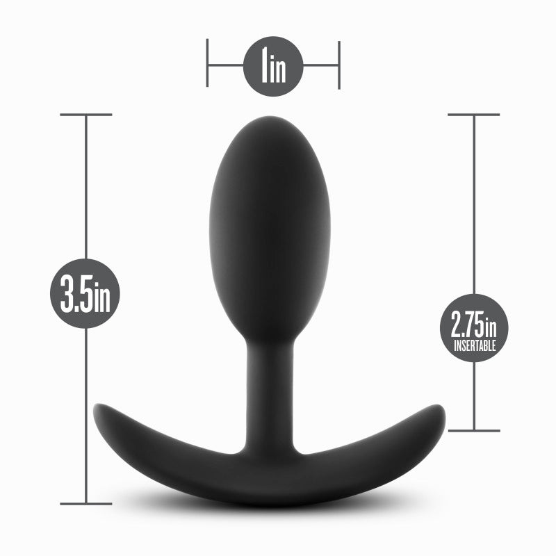Anal Adventures Platinum Vibra Slim Plug - 8.9 cm Small Butt Plug with Internal Ball