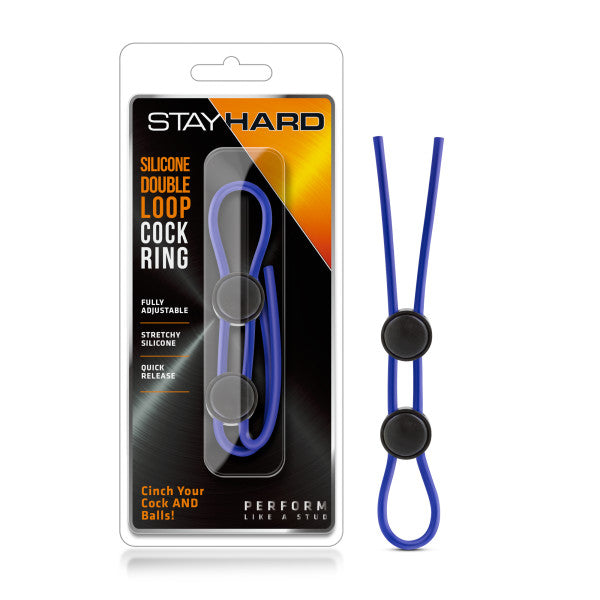 Stay Hard - Silicone Double Loop Cock Ring - Adjustable Lasso Cock Ring