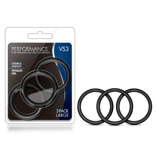 Performance VS3 Pure Premium Silicone Cockrings - Large Cock Rings - Set of 3