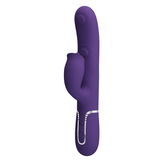 Party Up ALAN Dual Motor Vibrator - - 22.8 cm USB Rechargeable Vibrator with Licking Clit Stimulator and Thumping Shaft