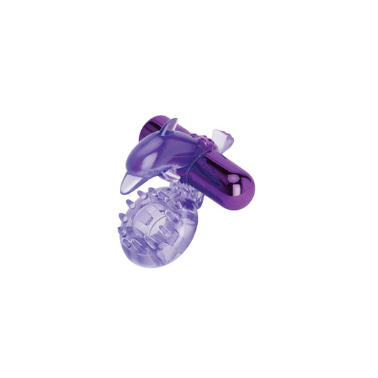 Bodywand Rechargeable Dolphin Ring with Clit Ticklers - USB Rechargeable Vibrating Cock Ring