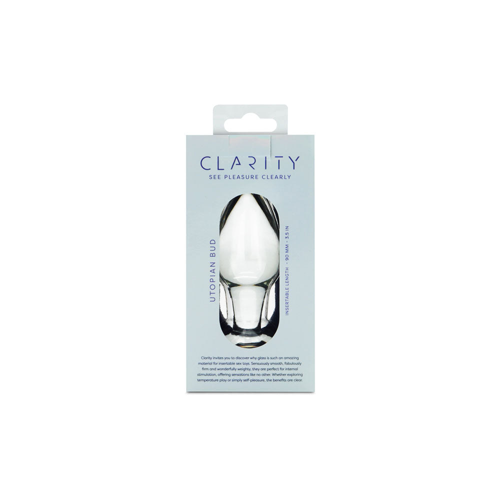 Clarity - Utopian Bud - 8.9 cm Glass Butt Plug