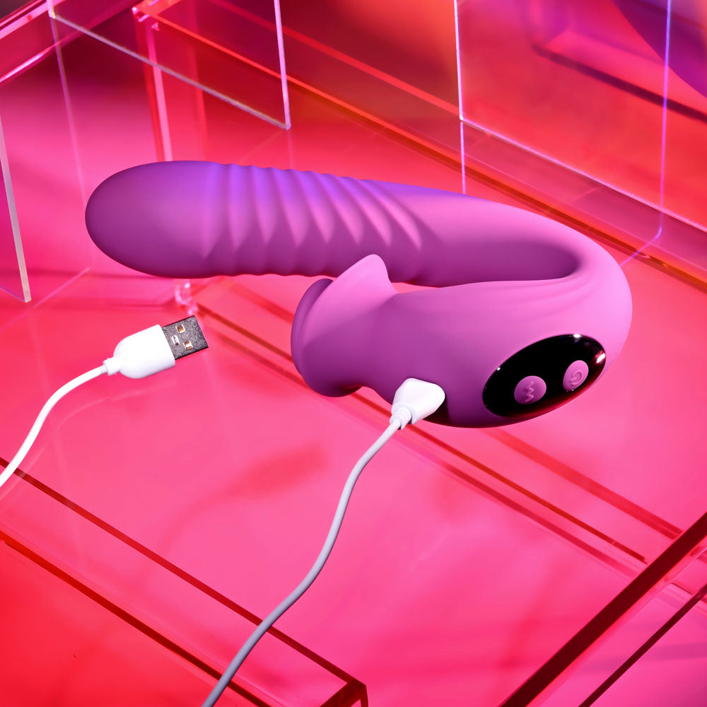 Evolved DEEP ECSTASY - 16.5 cm USB Rechargeable Thrusting and Tapping Vibrator