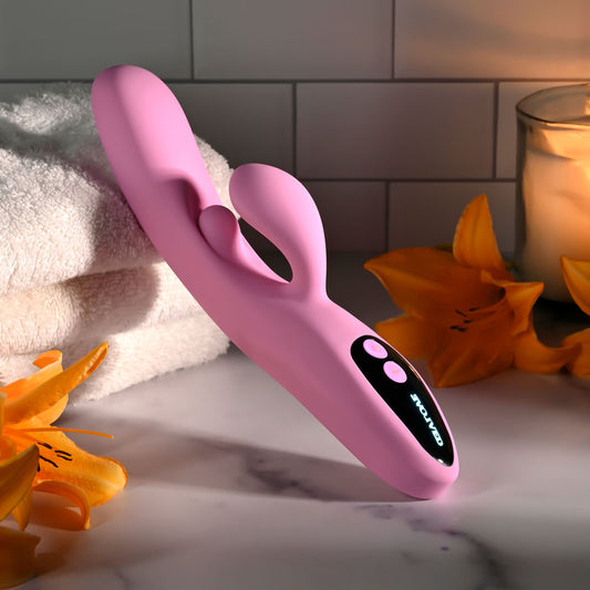Evolved PUSH THE BUTTON - 23.5 cm USB Rechargeable Rabbit Vibrator with G-Spot Bud