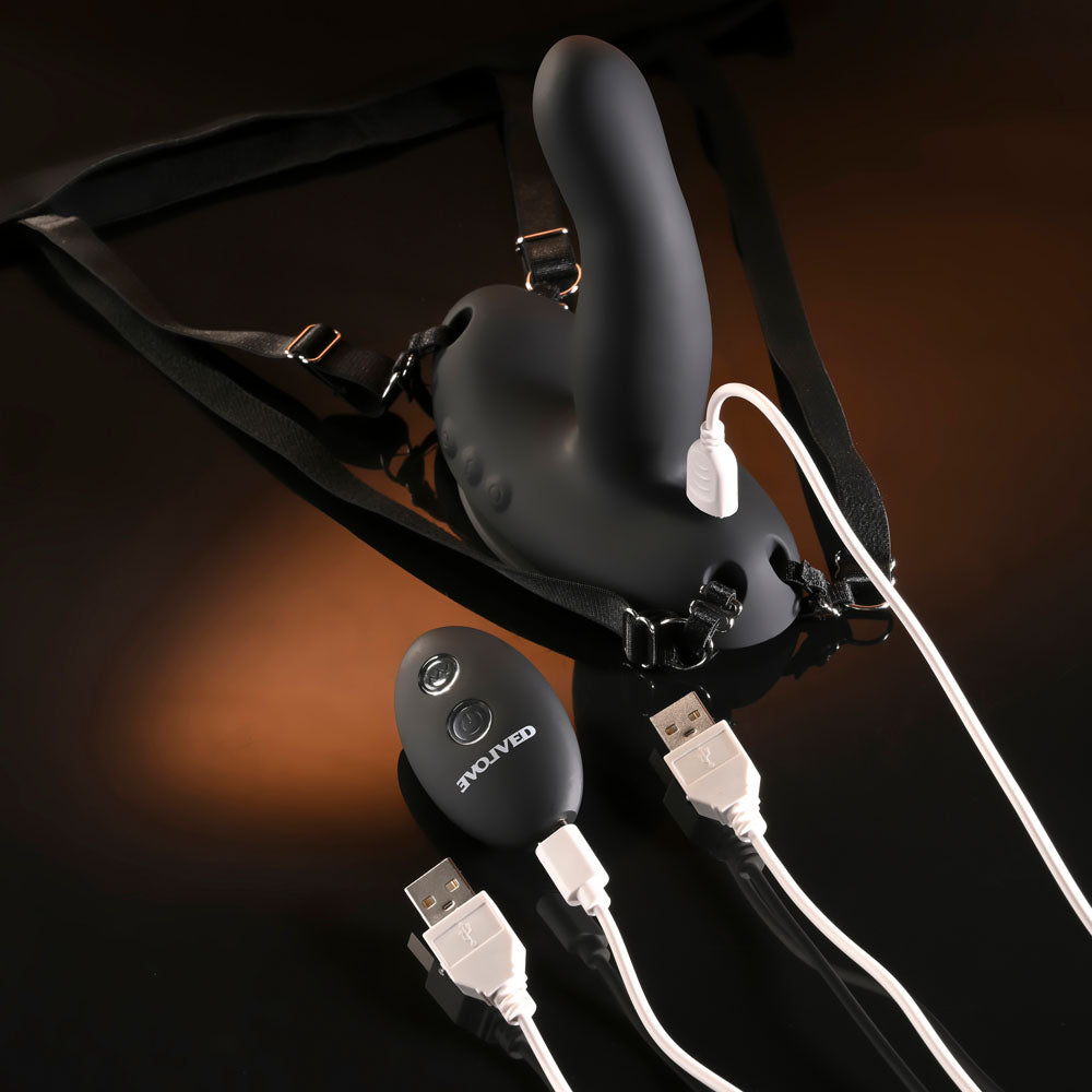Evolved COME CLOSER - USB Rechargeable Vibrating Strap-On with Remote