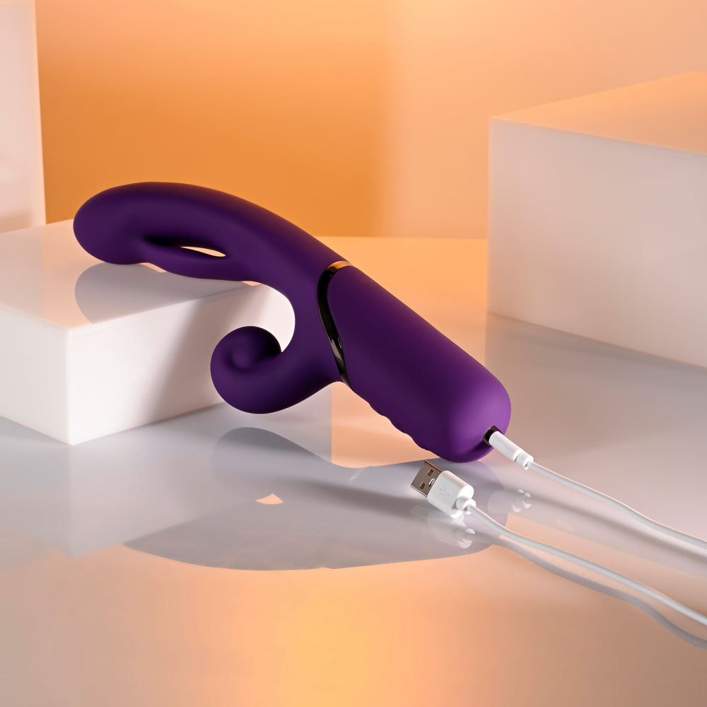 Evolved PLEASURE PUFF - 24.1 cm USB Rechargeable Inflatable Rabbit Vibrator