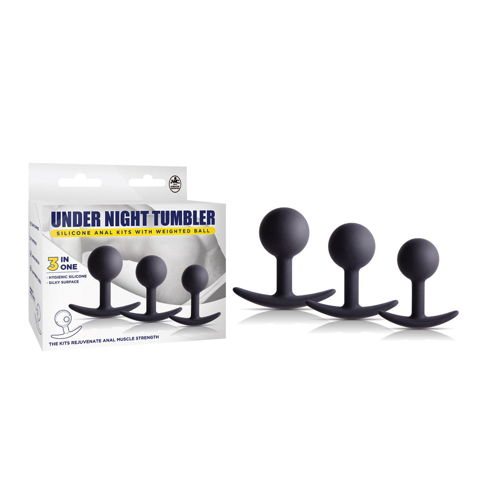 Under Night Tumbler - Butt Plugs with Weighted Balls - Set of 3 Sizes