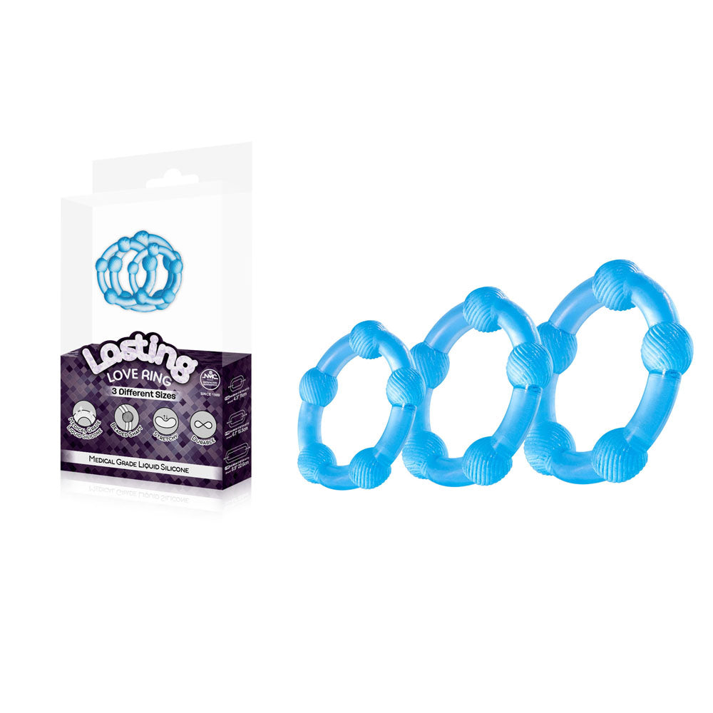 Lasting Love Ring 3 Piece Set - - Beaded Cock Rings - Set of 3 Sizes