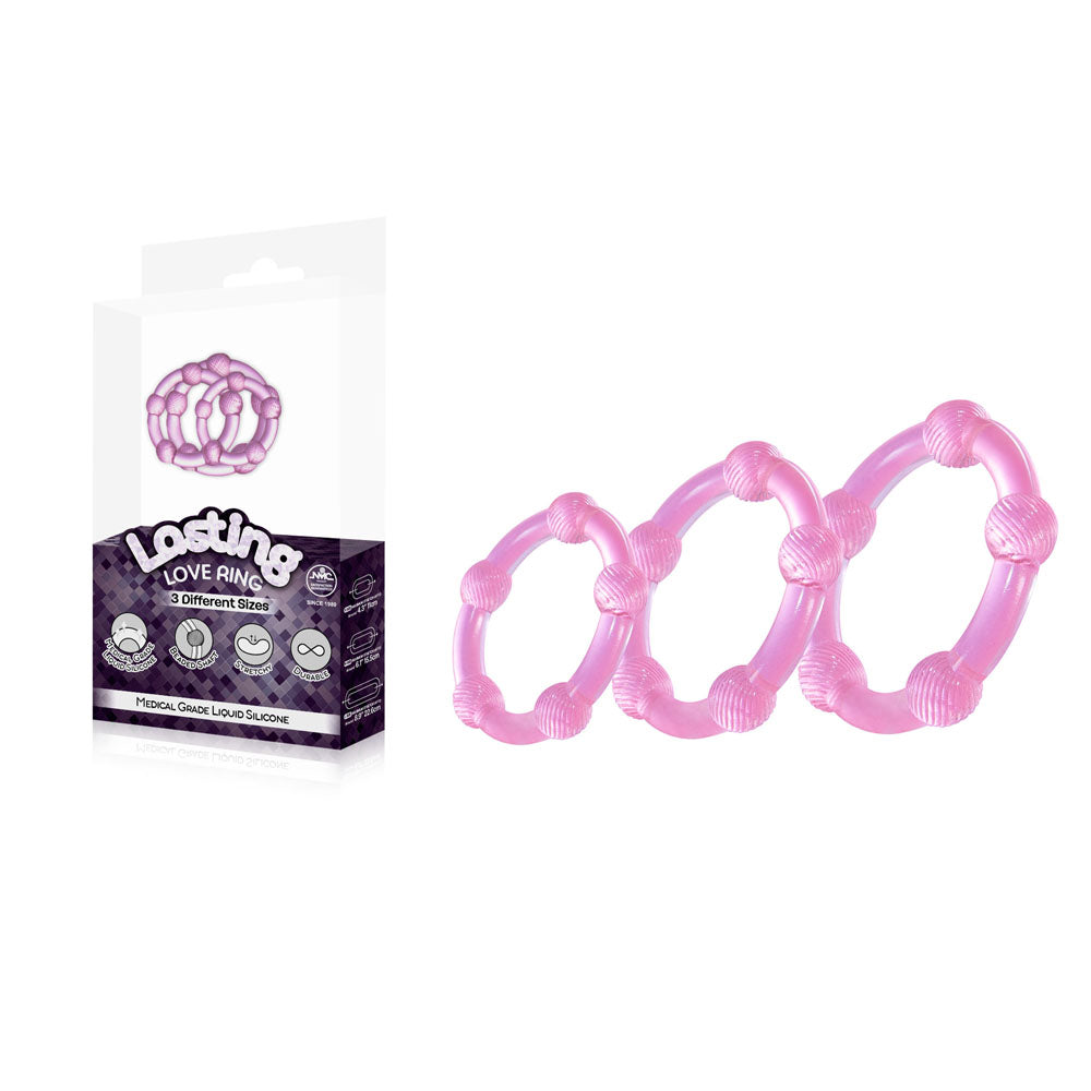 Lasting Love Ring 3 Piece Set - - Beaded Cock Rings - Set of 3 Sizes