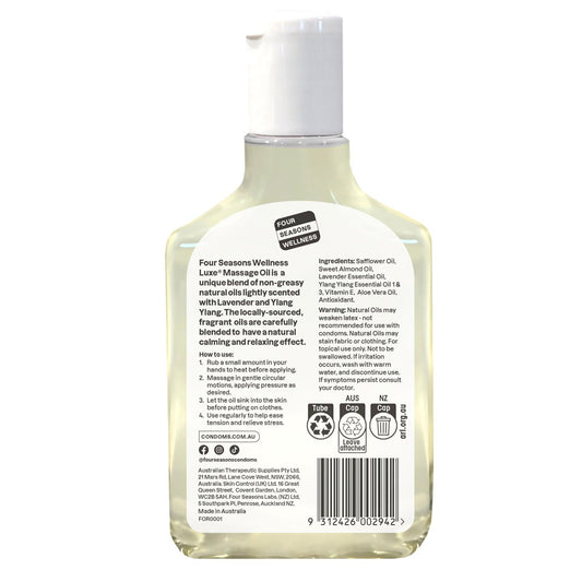 Four Seasons Luxe Massage Oil - Ylang & Lavender Massage Oil - 150 ml Bottle