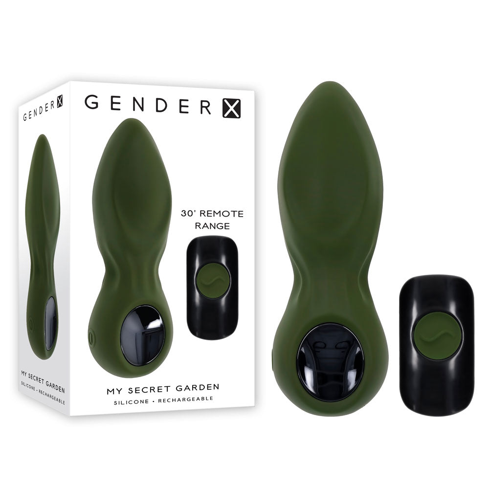 Gender X MY SECRET GARDEN - 14.6 cm USB Rechargeable Vibrating Butt Plug with Remote Control