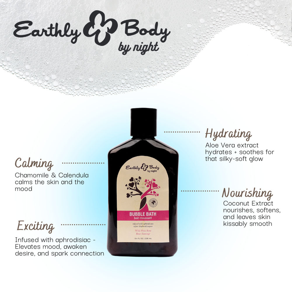 EB Aphrodisiac Bubble Bath WILD PINK ROSE - 250 ml - Wild Pink Rose Scented Bubble Bath - 250 ml Bottle
