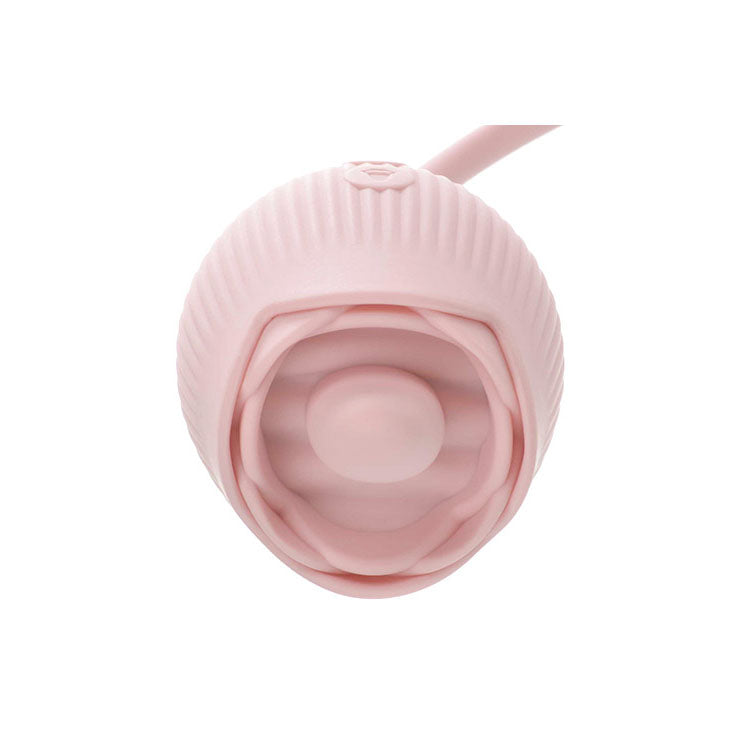 Adam & Eve THRUST & TICKLE Rose Vibrator - USB Rechargeable Flickering Rose Stimulator with Thrusting Bullet