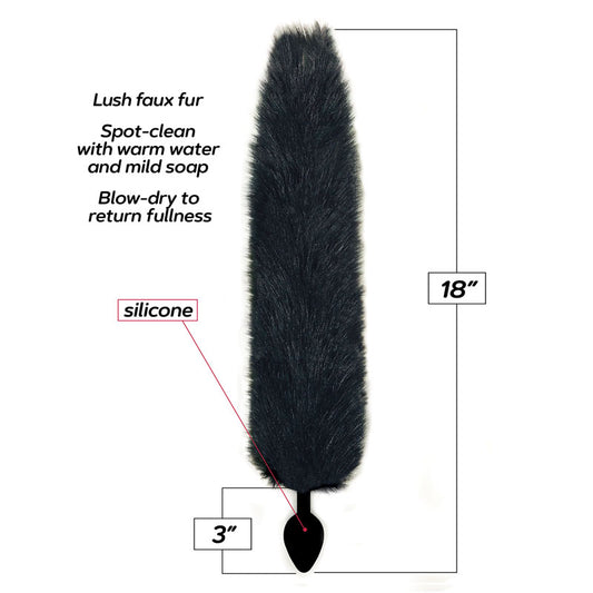 Foxy Fox Tail Silicone Butt Plug - - 46 cm Tail