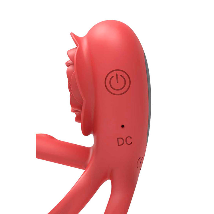 Adam & Eve VIBRATING ROSE GIRTH ENHANCER - USB Rechargeable Vibrating Cock & Ball Rings
