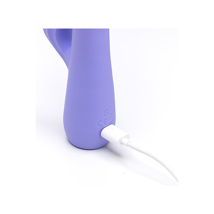 Adam & Eve GROOVY GLOW-UPS Wavie - 16.5 cm USB Rechargeable Rabbit Vibrator
