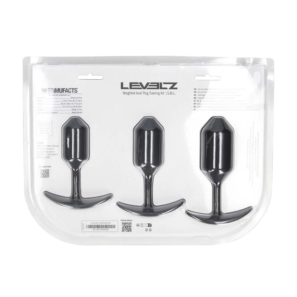 LEVELZ Silicone Weighted Anal Plug Training Set - Weighted Butt Plugs - Set of 3 Sizes