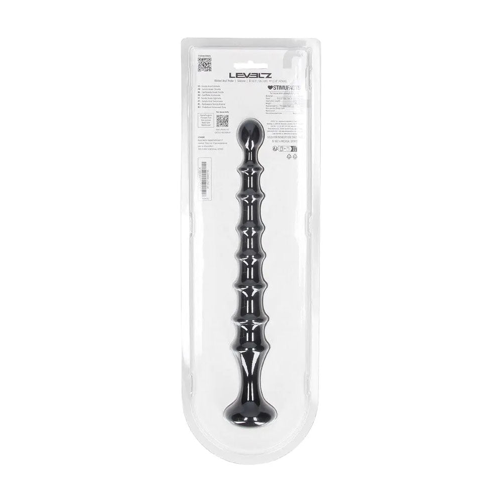 LEVELZ Ribbed Silicone Flared Anal Probe - 26.7 cm Anal Beads