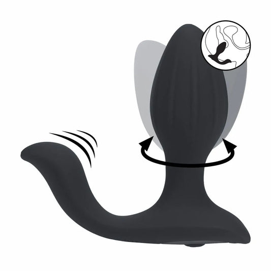 LEVELZ Vibrating & Rotating Anal Plug with Ball Stimulator - 10.7 cm USB Rechargeable Vibrating Butt Plug
