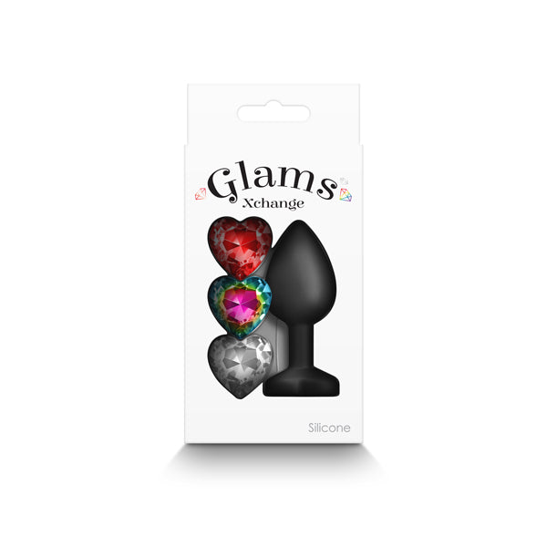 Glams Xchange Heart - Small - Small Butt Plug with Interchangeable Heart Gems
