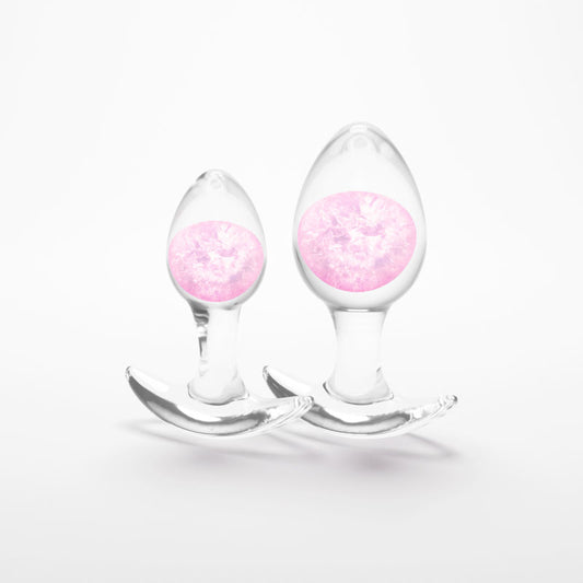 Glams Cosmic 2pc Kit - - Clear/ Butt Plugs - Set of 2 Sizes