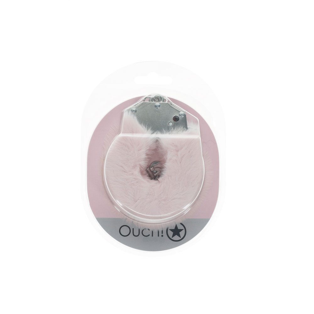 OUCH! Heavy-Duty Fluffy Cuffs - Powder - Powder Fluffy Restraints
