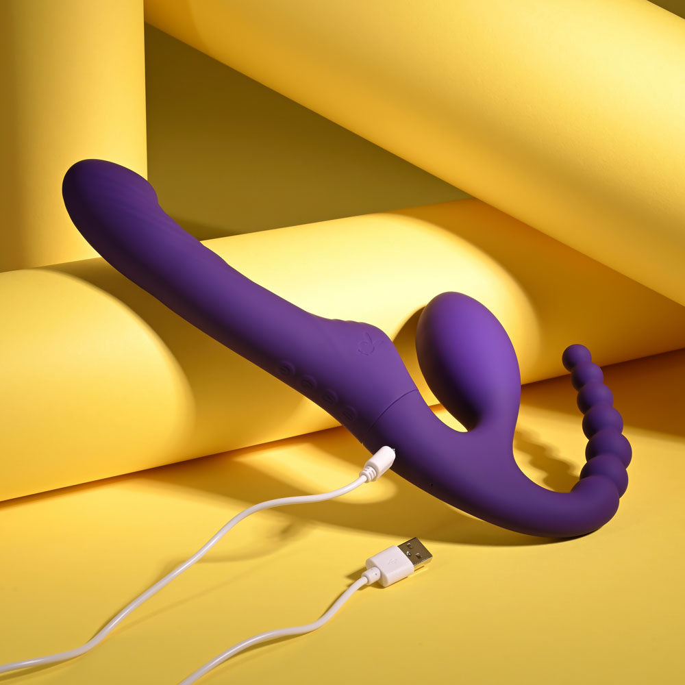 Playboy Pleasure HUG IT OUT - 29 cm USB Rechargeable Strapless Strap-On