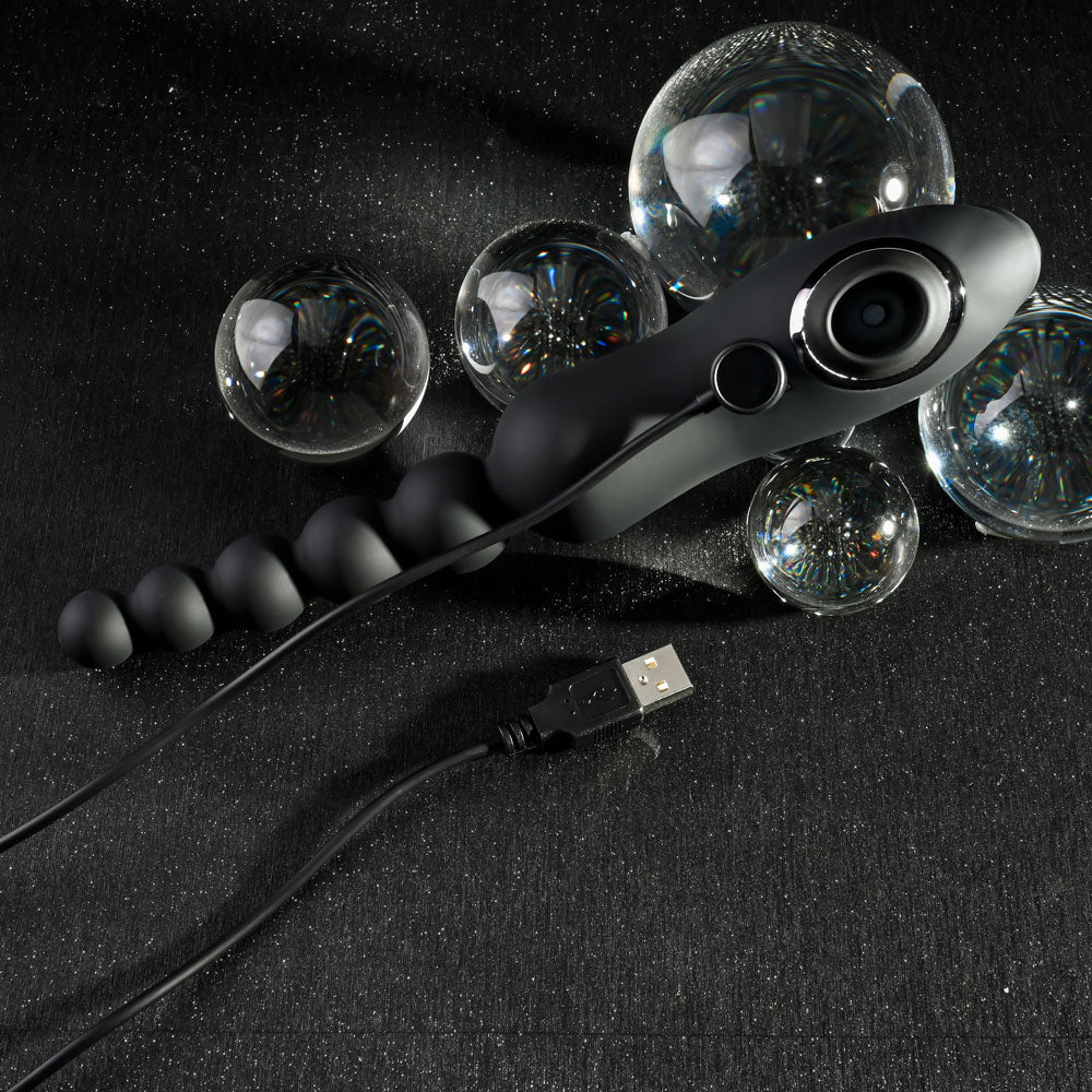 Playboy Pleasure LET IT BEAD - 23.1 cm USB Rechargeable Vibrating Anal Beads with Clitoral Suction