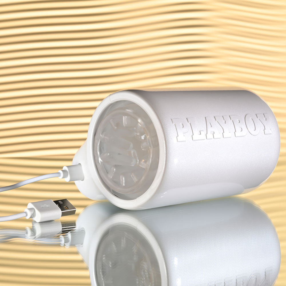 Playboy Pleasure SPIN DOCTOR - USB Rechargeable Vibrating & Spinning Stroker