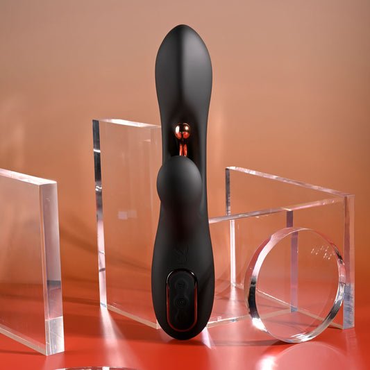Playboy Pleasure AUREUS - 22.7 cm USB Rechargeable Rabbit Vibrator with Internal Flicker