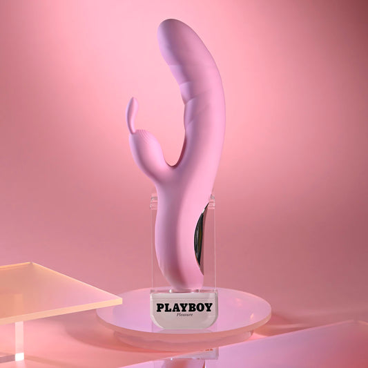 Playboy Pleasure RUB ME RIGHT - 23.2 cm USB Rechargeable Thrusting Rabbit Vibrator