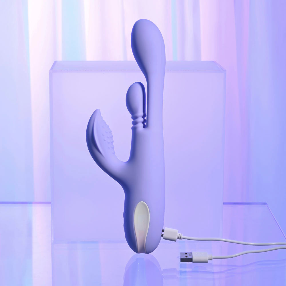Playboy Pleasure NUBBIN RUBBIN - 24.1 cm USB Rechargeable Thrusting Rabbit Vibrator