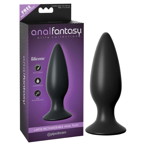Anal Fantasy Elite Collection Large Rechargeable Anal Plug - 13.5 cm (5.3'') USB Rechargeable Vibrating Butt Plug