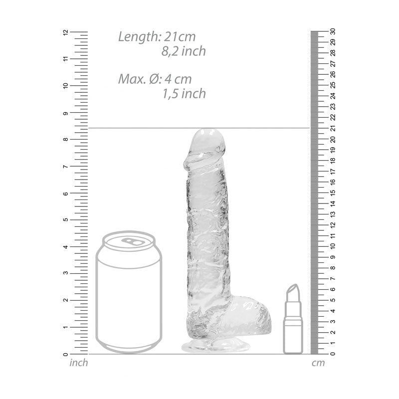 REALROCK 8'' Realistic Dildo With Balls - 20.3 cm Dong
