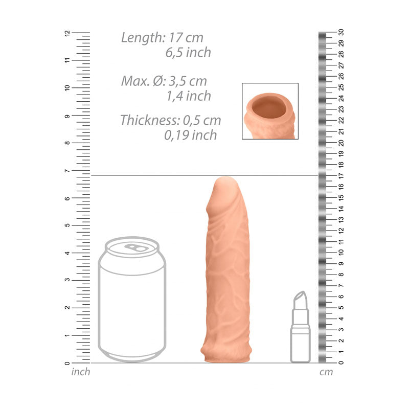 REALROCK 6'' Realistic Penis Sleeve - 15.2 cm Penis Extension Sleeve