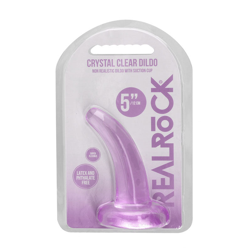 REALROCK Non Realistic Dildo With Suction Cup - 11.5 cm - 11.5 cm Curved Pegging Dong