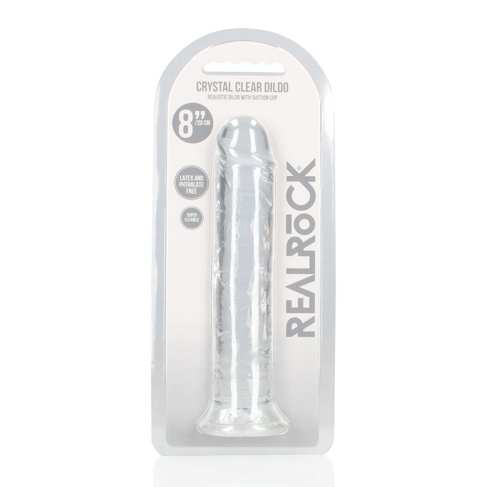 REALROCK 20 cm Straight Dildo - Transparent - 20 cm (8'') Dong