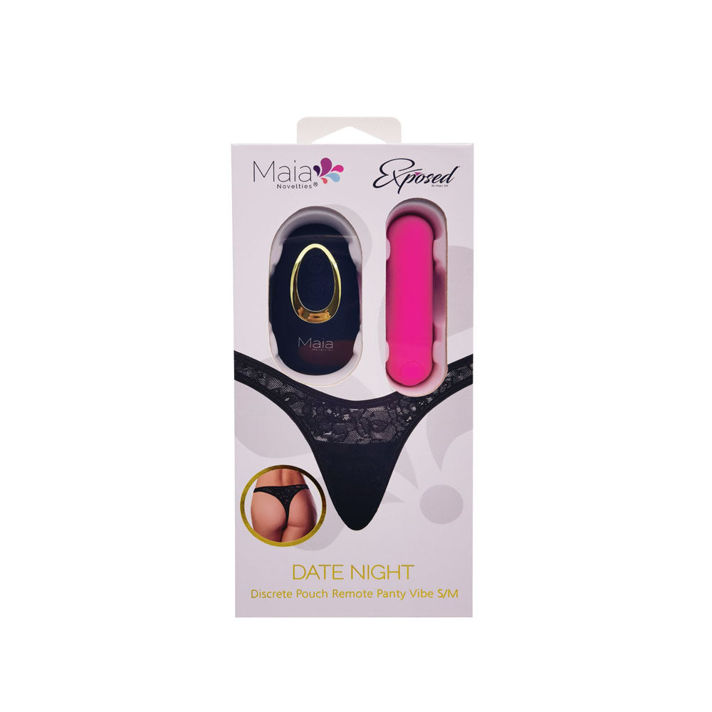 Maia DATE NIGHT PANTY VIBE - L/XL - L/XL Panty with Pink USB Rechargeable Bullet & Remote