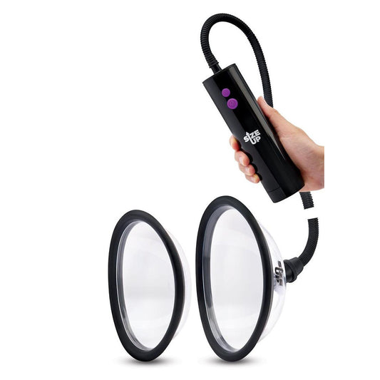 Size Up Rechargeable Power Plumper Pussy Pump - USB Rechargeable Vagina Pump with Interchangeable Chambers