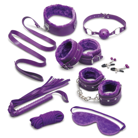 WhipSmart Fuzzy Everything You Need Bondage Kit - Bondage Kit - 12 Piece Set