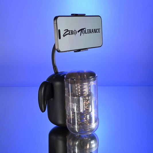 Zero Tolerance HOLD ME TIGHT - USB Rechargeable Vibrating Auto Stroker with Phone Holder