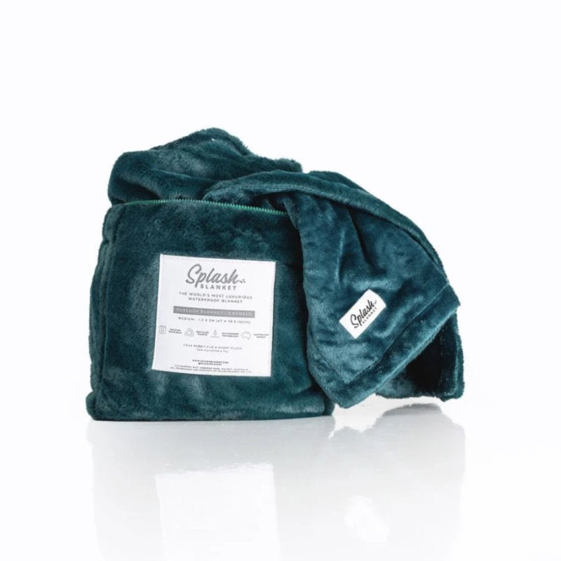 Furlush Splash Blanket Small Emerald Green