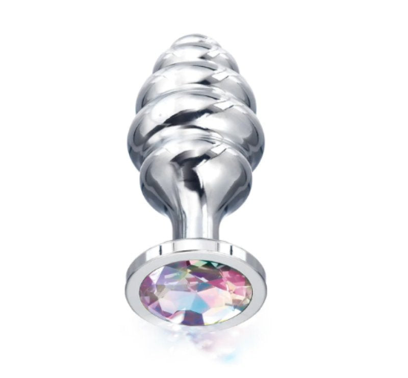 NIXIE Ribbed Metal Butt Plug Honey Dipper Large